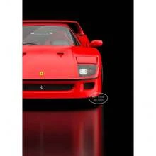 1 pieza Póster de arte de pared sin marco Coche de lujo rojo y negro F40 Póster e impresiones Pintura en lienzo Arte de pared Decoración moderna para sala de estar, oficina y hogar
