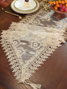 1 chiếc khăn trải bàn thêu 100% Polyester, viền ren rỗng thêu tinh tế hòa tan trong nước, thủ công thêu, thích hợp cho nhà bếp, bàn ăn, khăn trải bàn, miếng lót đĩa, tủ, trang trí nhà cửa, trang trí ngày lễ, trong nhà/ngoài trời, tiệc tùng, đám cưới, nhiều kích cỡ có sẵn - Màu Khaki - Xem 9