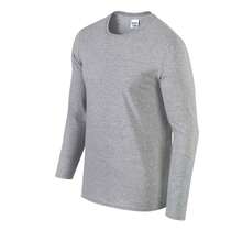 Gildan Unisex Adult Softstyle LongSleeved TShirt (Sports Grey) - 灰色 - 查看 3