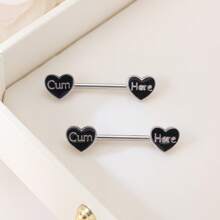 2 piezas de anillos para los pezones con forma de gota de aceite y corazón, aptos para uso diario de la mujer, regalo para el Día de San Valentín, Día de la Madre