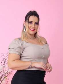 PLUS SIZE BLOUSE BEGALINE ELASTANE CIGANINHA LOOK PLUS SIZE 46 To 52 - Beige - View 4