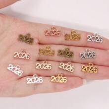 mengjiale 40pcs Retro Alloy Jewelry Accessories, Multicolor 2025 & 2026 Year Charms, Suitable For DIY Jewelry Making