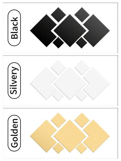 1 peça adesivo de parede de espelho acrílico quadrado 3D criativo autoadesivo, decoração de quarto, adesivo de espelho, decoração de parede, adesivos de parede, decoração de casa