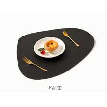 Set di 2/4/6/8 sottopiatti a forma di ciottolo piccolo KAPI per tavolo da pranzo, sottopiatti in finta pelle lavabili e resistenti al calore, facili da pulire, adatti per interni, spessore 1mm