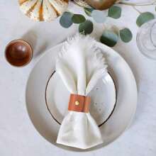 12 PCS Leather Napkin Rings Vintage Buckle Napkin Holder For Table Decor, Wedding, Fall Dinner Party Thanksgiving Day Table Napkin Ring Ornaments Classic Brown Leather Napkin Rings