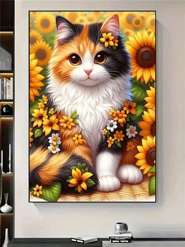 DIY Diamond Painting Kit, Animal & Floral Art, Suitable For Beginners, Home Decor For Living Room & Bedroom, Mosaic Handcraft, Round Diamond Painting Without Frame, Great Gift For Mother's Day, Father's Day, Valentine's Day