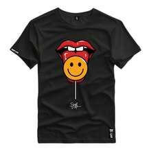 Camisa Estampada 100% Algodão Camiseta Casual - 3656 - Preto - Visão 1
