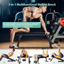 Adjustable Weight Bench Home Gym Weight Lifting & Sit Up Abdominal Bench Flat Exercise Workout Bench - Black - View 1