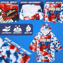 Marvel Spiderman Bath Towel With Hood Absorbent Changing Robe Poncho Swimming Shower Beach Holiday Essentials - Multicolor - View 4