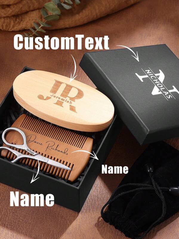 1 Stück personalisierter Bartpflege Kamm | Beste Geschenke für Männer, personalisierte Bartpflege Sets, Rasierkits für Männer, Bester Mann Geschenk Bartkomm, Trauzeugin Geschenke | Personalisierte Bartpflege Sets, Rasierkits für Männer, Beste Geschenke für Männer, Bartk ämme