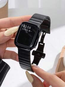 Hard Material Electroplated Gold Hollow Frame Protective Frame Compatible With Apple Watch Case Ultra 10 SE 9/8/7/6/5/4/3/2/1 Compatible With Apple Watch Case Smart Watch 40 MM/41mm/42 MM/44 MM/45 MM/46 MM Ultra-Thin Cover Shockproof Bumper Case Leisure Anti-Shock Anti-Scratch Anti-Collision Sensitive Touch ((No Glass) Compatible With IWatch For Woman Men