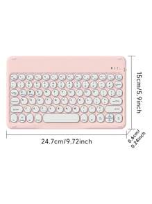 Clavier sans fil ultra-fin, souris sans fil, clavier avec des touches à bordure arrondie élégante, clavier sans fil portable silencieux, compatible avec iOS, Android, Windows, convient aux smartphones, ordinateurs portables, bureautiques, iPads, tablettes, pour usage domestique et de bureau, plusieurs options de couleurs, plug and play, interface Type-C