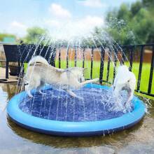 Alfombra antideslizante para salpicaduras para perros, piscina para perros con acolchado grueso, alfombra rociadora antideslizante, juguete de agua de verano para mascotas, alfombra resistente para juego de agua para perros grandes, estera de juego de agua para patio trasero.