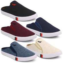 Men's Casual Mule Sneakers Comfortable Easy Fit Slip On - Màu be - Xem 2