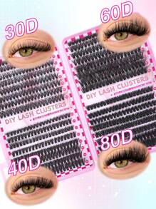 800 piezas/780 piezas/740 piezas/640 piezas/600/60 piezas Extensiones de pestañas individuales con rizo D de 9-18 mm, clusters de pestañas extra gruesas y naturales, volumen dramático, ultra suaves y súper ligeras, reutilizables, kit de extensión de pestañas 30D+40D+50D+60D+80D+100D