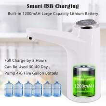 Automatic Water Dispenser, Electric Water Pump With Button Controls, USB Charging, Water Dispenser For Kitchen, Office And Outdoor, Wine Extractor - White - View 6