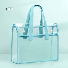 Carpeta portátil de gran capacidad y transparente, impermeable - Bolsa de almacenamiento de documentos expandible con organizador interior, bolsillo de archivo autoadhesivo de PVC para útiles de oficina, portafolios de estudiante - Multicolor - Ver 7