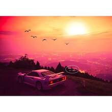 1 pieza Póster de arte de pared sin marco Coche de lujo rojo y negro F40 Póster e impresiones Pintura en lienzo Arte de pared Decoración moderna para sala de estar, oficina y hogar