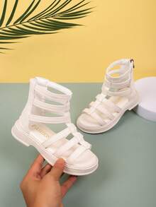 女童高帮罗马凉鞋，软底，时尚公主鞋，夏季新款儿童鞋，幼儿和小孩 - 白色 - 查看 9