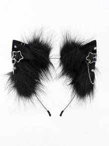 1PC Cute Sexy Fox Ear Theme Party Headpiece, Metallic Vibe Stage Cosplay Headdress, Cat Decorative Hairband Halloween