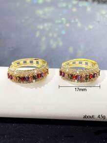 Boucles d'oreilles mode en zircone colorée pour femmes, en argent sterling, boucles d'oreilles simples plaquées or 14 carats, cadeau de la Saint-Valentin