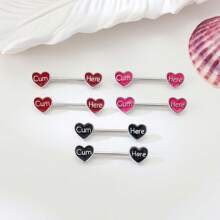 2 piezas de anillos para los pezones con forma de gota de aceite y corazón, aptos para uso diario de la mujer, regalo para el Día de San Valentín, Día de la Madre