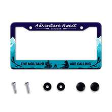 原创设计曼陀罗花图案铝合金汽车牌照框，防锈汽车配件，适合美国和加拿大标准尺寸，2 个孔带螺帽，适合女性和男性 - 1 個 - 查看 16