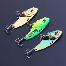 5pcs Multi-Color Metal Rattlesnake Vib Lures With Hooks, Hardbaits For Long-Range Sea Fishing