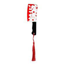 1pc Classic Red Bookmark With Bloody Furniture Knife And Red Tassel Bookmark - Fantasy Horror Style Gift For Horror Lovers, Co-Workers, Friends & Family