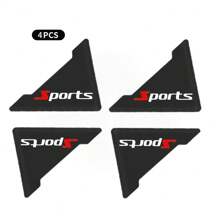 4pcs Universal Car Door Corner Protectors, Sport Pattern Silicone Anti-Scratch Bumper Covers, Easy Install PVC Material For Vehicle Door Protection