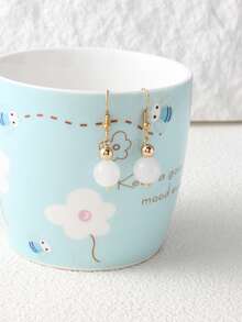 1 对天然石耳环，女士耳环平衡能量瑜伽冥想友谊绿玛瑙青金石圆珠耳环，珠宝和手表/女士时尚珠宝/女士耳环/女士耳环 - 金色 - 查看 8