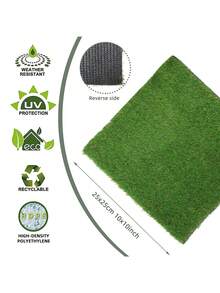 6pcs Artificial Green Lawn,Artificial Panel,Football Field Lawn,High Density,Green Grass With Yellow Grass,25*25cm(9.84inch),Pool Decoration,Garden Decoration,Carpet Lawn,Simulation Plants,School Dormitory Office Decoration,Outdoor Party Event Holiday Birthday Party Decoration,Home Doorway Hotel Dining Room Living Room Bedroom Wedding Banquet Kitchen Garden Decorations,Spring Summer Decoration,Garden Decor,Outdoor Plant,Gardening,Fake Flowers - Multicolor - View 3