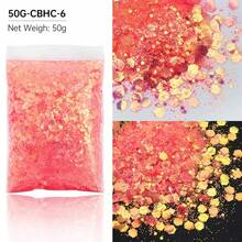 50g Iridescent Hexagon Glitter Flakes For Resin Crafts, Aurora Sequins Epoxy Resin Fillers For DIY Nail Art, Jewelry Casting Supplies - Multicolor - View 15