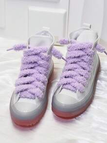 1 对 1.5 厘米宽蓬松内搭鞋带，休闲鞋配件 - #3992淺粉紫 - 查看 4