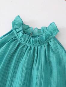 Humor Bear Abito estivo casual alla moda da ragazza con collo alto senza maniche, verde pavone - Verde - Visualizzare 3