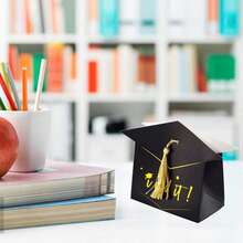 12/24 Pcs Graduation Gift Boxes With Tassel Black Grad Cap Treat Box Packaging Box Congrats Grad Gift Box Container For 2026 Graduation Party Decorations Favor Graduation Gift - Black - View 3