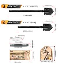 Tungsten Steel Multifunction Camping Shovel 15+ In 1 Survival Tool With Rope Cutter, Hex Wrench, Bottle Opener, Saw, Measure Ruler, For Hiking, Camping, Off-Roading, - Long Outdoor Shovel - View 8