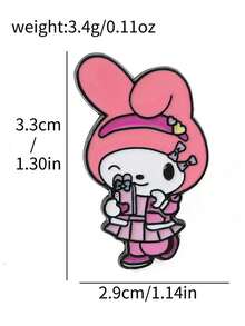 1pc/5pcs Sanrio Cartoon Brooch Set, Includes Kitty, Pompompurin, Bowknot Design Metal Badge, Fashion Apparel Accessories - Multicolor - View 16