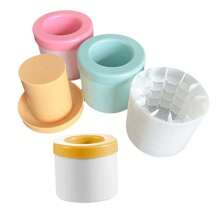 2 pezzi/1 pezzo Vassoio per cubetti di ghiaccio in silicone a forma di cilindro rotondo, spremiagrumi per cubetti di ghiaccio, secchiello per cubetti di ghiaccio in silicone con coperchio incluso, stampo per cubetti di ghiaccio a forma di cilindro rotondo con rimozione facile, mini secchiello per il ghiaccio, secchiello per il ghiaccio, adatto per frigorifero, mini frigorifero da esterno, frigorifero per auto, frigorifero domestico, stampo per cubetti di ghiaccio rotondo creativo mini, stampo per cubetti di ghiaccio a cilindro rotondo schiacciati, tazza per ghiaccio in silicone