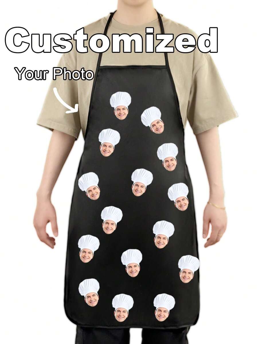 1 Stück personalisierte Schürze für Vater, Männer, Frauen, personalisierbar mit Name, Logo, Foto, Text, ideal als Koch-Schürze für Frauen, Küchenschürze personalisierbar mit Logo, Bild, Name, perfekt als Geschenk für Mama, Ehemann, Freundin, Freund, Vatertag, Valentinstag, Muttertag, Geburtstag, Jahrestag, Abschluss, Hochzeit, Besonderes