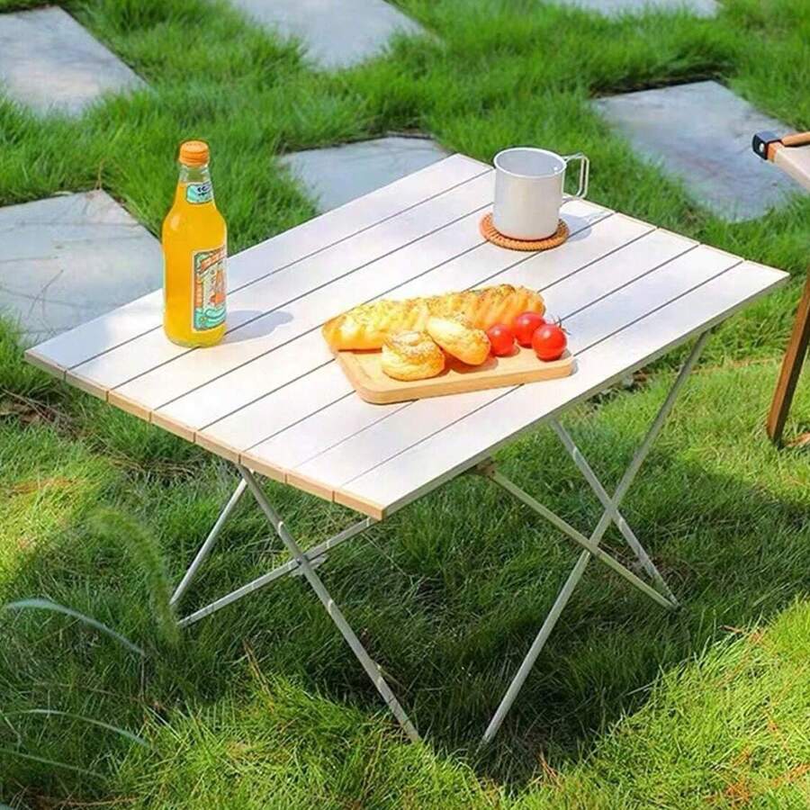 1 pieza Mesa plegable de aleación de aluminio ultralígera para uso en exteriores, portátil para camping, picnic, barbacoa, ocio en la playa