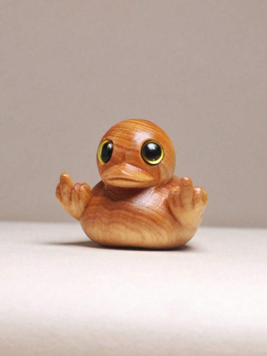 1 件手工制作的卡通鸭子雕像 - 现代动漫风格装饰配件，适合客厅、卧室和任何场合 - 奇特的动物装饰，适合万圣节、感恩节、情人节 - 无需电力 - 彩色 - 查看 1