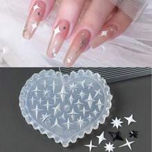 1PC Spring Flower Silicone Nail Mold, Tulip, Orchid And Leaf Pattern, Flower, Star, Mushroom Heart-Shaped Silicone Nail Mold - Suitable For UV Gel Resin Decoration, DIY Salon Quality Nail Products, DIY Nail Decoration Hand Tools, Carving Mold, Gel Printing Template, Nail Carving, 6 Different Styles To Choose From
