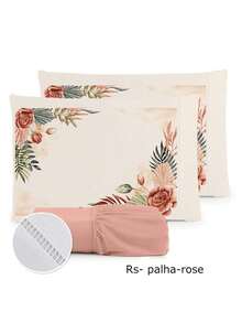 3-Piece Sheet Set 400 Thread Count For Queen King Single Bed Micropercal - RS PINK STRAW - View 1