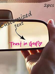 2pcs Customized Solid Heart-Shaped Car Rearview Mirror Stickers, Idol Style, Unisex, Suitable For BMW, Audi, Mercedes-Benz, Cute Stickers For Car Exterior Accessories, Black/White/Pink/Red/Colorful, Also Applicable To Laptops, Cars, Bottles, Trucks, Phones, Motorcycles, Windows, Walls, Cups - Multicolor - View 1