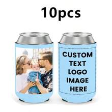 Customizable Beer Sleeves, Personalized With Logo, Name, Photo, Font, Ideal For Parties, Gatherings, Home, Travel, Custom Beverage Bottle Coolers With Initial Text Letter Combination Design, Fun Birthday, Wedding, Party Gifts (Non-Food Contact)