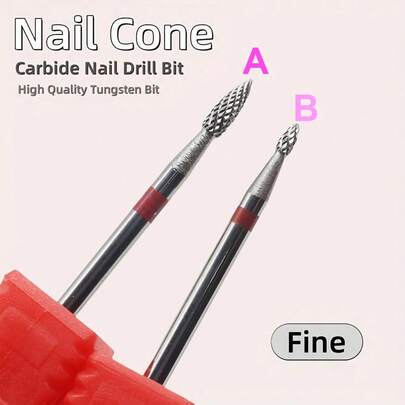 Easy Nail 1/2件装优质硬质合金专业美甲钻头，用于预处理和卸甲，美甲工具配件电动打磨机钻头