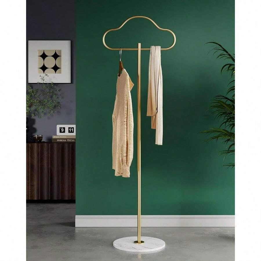 Semjar Gold Coat Rack StandHeavy Duty Gold Free Standing Coat Stand For Small Space Corner Metal Gold Clothing Rack Coat Tree Clothes Rack For Bedroom Boutique Entryway - Gold1 - View 1