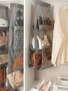 1pc/2pcs Thickened 3-Layer Or 4-Layer Double-Sided Hanging Storage Bag With Hooks, Closet Organizer Rack Bedroom, Organizer, Home Storage, For White T-Shirt Women, Black Pants Women, Ladies Winter Clothes, Dress, Winter Clothes For Ladies, Elegant Woman Dresses, White Shirt For Ladies, Long Sleeve, White Jumpsuit For Women, Spring Dresses For Women, Spring Outfits For Women, Spring, Spring Clothes, Minimalist, Summer Tops Storage