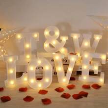 1pc DIY Illuminated Letter Light, 26 Letters And 10 Numbers Options, Suitable For Children Room, Nursery, Birthday, Holiday Decor, Girl's Room Decor, Home Decor, Engagement Party, Wedding, Birthday Party, Christmas Light, Home Bar Decor